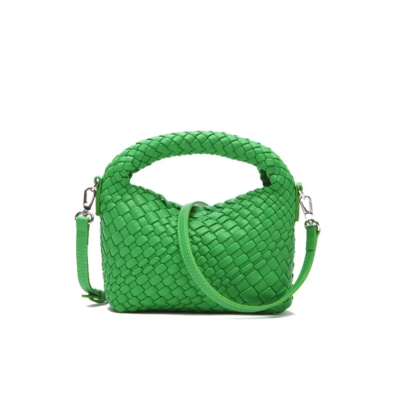 2023 Luxury PU Leather Woven purses Handmade Hobo Clutch Bag knotted Women Handbags