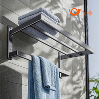 Fiesono accessoires de salle de bain Double couche porte-serviettes salle de bain mural porte-serviettes autoportant pour la maison hôtel