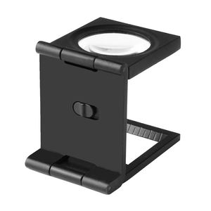 접이식 미니 휴대용 광학 LED 라이트 10배 포켓 메탈 글래스 렌즈 확대경 가죽 케이스 포함 섬유 보석 검사용 - Product Image 1