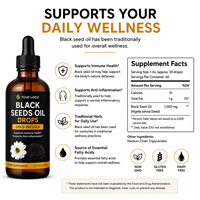 Suppléments à base de plantes pour le système immunitaire, marque privée OEM/ODM, vegan, huile de graines noires pressée à froid, gouttes liquides naturelles