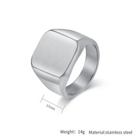Bague en acier inoxydable plaqué or 18 carats pour homme, simple et élégante, noire, prix de gros