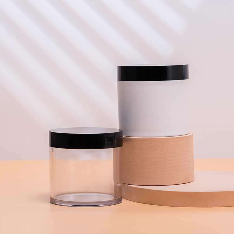 KG-J91R 400ml 440ml Large Capacity Cosmetic Cream Jar Transparent Plastic Bottles Packaging PET Jars with Lids