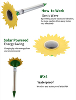Pointes de dissuasion pour campagnols sonique d'extérieur, répulsif pour serpents, étanche, solaire