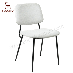 Chaises de ménage d'hôtel de restaurant simple contemporain de conception nordique chaises de salle à manger en cuir blanc d'unité centrale - Product Image 6