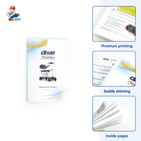 Brochure en papier couché avec laminage brillant, reliure agrafée, OEM pour présentation d'entreprise