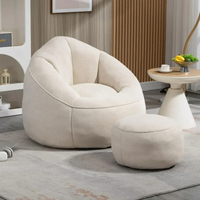Fauteuil ottoman contemporain léger et durable en velours rembourré, inclinable et compressible, pour la maison, le bureau ou l'hôtel