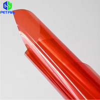 Film BOPET en polyester rouge de gros GY, découpé, soluble dans l'eau, imperméable, 50 microns, format A4/A3 pour bouquets de fleurs