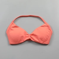 Soutien-gorge de sport sans couture pour femme, à bretelles halter, maintien léger, dos ouvert froncé, rembourré, pour yoga et gym, style crop top