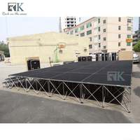 RK RAK-SQ4C - Structure de scène portable à montage rapide - Aluminium 6061-T6 de 18 mm d'épaisseur - Haute capacité de charge de 750 kg/m² - Hauteurs personnalisables