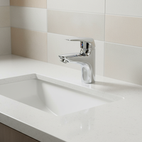 Mitigeur de lavabo moderne thermostatique en alliage de zinc à poignée unique, à monter sur le plan, pour salle de bain d'hôtel