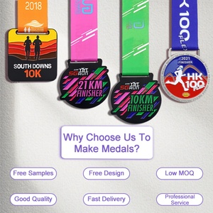 Wholesale Awards Customize Personalized <b>Ribbons</b> Running Champions League Marathon Award Plaque Sport Metal Custom Design Medals - Product Image 2