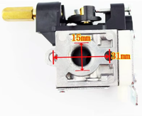 Carburateur avec kit filtre à carburant et bougie d'allumage compatible avec Zama RB-K112 Echo SRM-266 SRM-266S SRM-266T SRM-266U PPT-266 PPT-266H