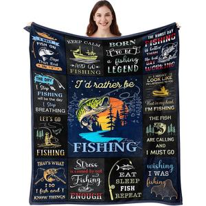 Marine Life Flannel <b>Blanket</b> Throw <b>Blanket</b> Nap <b>Blanket</b> Reversible Cozy <b>Warm</b> for Home Office Nap Custom Print OEM ODM - Product Image 1