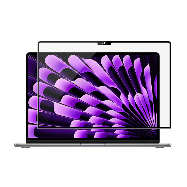 Newest Full Cover Silk Print Clear Laptop Tempered Glass Screen Protector for MacBook Pro 12 13 14 15 16 Inch for iphone 15