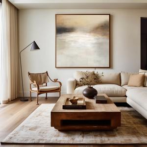 Pintura Minimalista Enmarcada Grande, Arte Mural Hecho a Mano, Decoración para el Hogar y Hoteles, Lienzo Abstracto Estético, Pintura al Óleo Estética con Textura 3D - Product Image 4