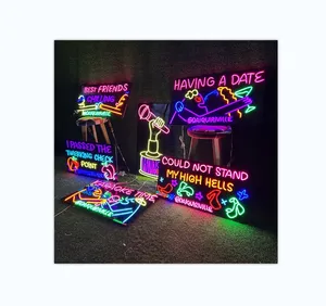 Merry Close Smoking Meat, Led Strip Neon Sign Bag Keeping Not World. Texture Led Decorate Neon Light sign