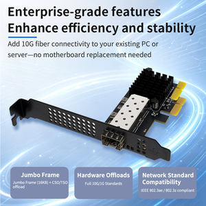 Realtek การ์ดเครือข่ายแบบมีสาย RTL8127 PCIe 4.0 X1สำหรับ10GbE SFP + ไฟเบอร์การ์ดเครือข่ายแบบใช้สายภายในมีกำลังไฟต่ำมาก1.79วัตต์สำหรับ Rtl8127ตั้งโต๊ะ - Product Image 2