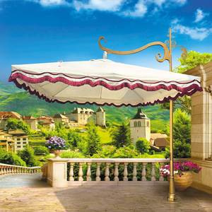 Большой сверхмощный роскошный консольный Зонт с кисточками водонепроницаемый зонт от солнца садовый зонт для патио ресторан кафе для двора - Product Image 2