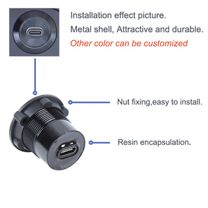 Panel Mount <strong>USB</strong> <strong>C</strong> Circular <strong>Connector</strong> Adapter Metal Shell Waterproof IP65 CtoC ,female to Female - Product Image 4