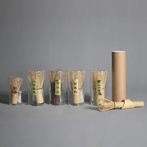 Conjunto de batedores Matcha para chá de bambu feito à mão