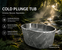 Baignoire ovale moderne pour bain froid, résistante aux intempéries, en pierre, pour extérieur, villa, patio, bien-être