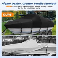 Nouveau bateau de pêche et de ski nautique Obd Trisolaran 300D, longueur 18'-20', largeur >120'', avec couverture centrale renforcée et étanche, option de remorquage