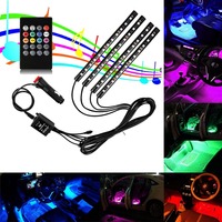 Bande lumineuse LED pour voiture 12V USB, lumières d'ambiance intérieures pour voiture avec fonction sonore active