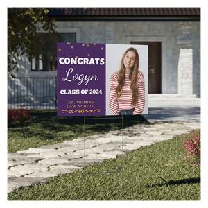 Letrero de Jardín Personalizado para Graduación Universitaria 2025 con Confeti de Múltiples Colores y Estacas - Product Image 5
