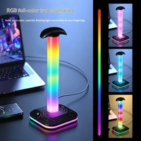 Nouveau support de casque RGB tactile pour jeux PC, support d'affichage pour casque de jeu avec lumière ambiante, support de bureau pour salle de jeux, Noël
