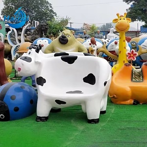 Chaises en fibre de verre ou en résine en forme d'animaux de dessin animé grandeur nature personnalisées / Statues d'animaux girafe, éléphant, chameau pour enfants - Product Image 6