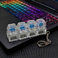 Keycap Key Bag Pendant Key Height Decompression Toy Luminous Transparent Shaft Decompression Toy Holiday Gift for Friend