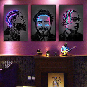 Неоновые световые панели для декора: музыкальная стена для столовой, KTV, в стиле хип-хоп, с изображением рэпера, настенное панно, место происхождения - Product Image 2