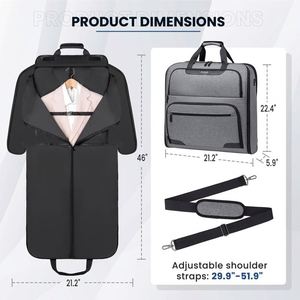 Échantillon gratuit, sacs à vêtements suspendus durables avec fermeture éclair, sac à vêtements pour le rangement, housse de vêtements de 40 pouces, sac à vêtements - Product Image 6