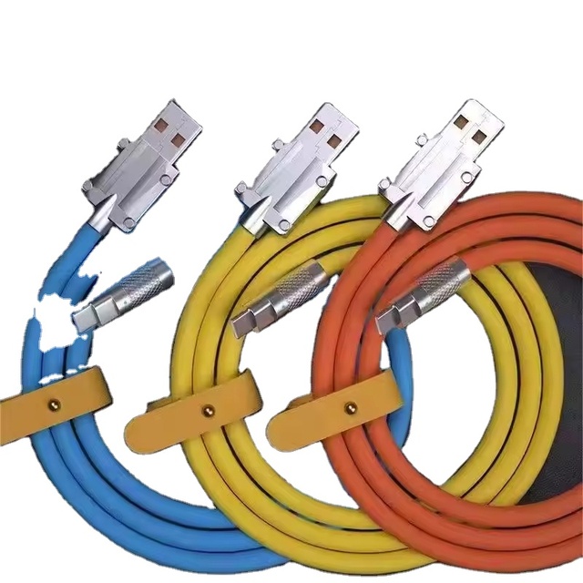 OEM 120W Super Fast Charging Cable Zinc Alloy Liquid Silicone Micro USB Type-C Charger Data Cable for iPhone Android
