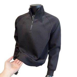 Sudadera Casual Versátil para Hombre, Otoño-Invierno 2026, con Cierre de Media Cremallera, Diseño de Parches, Hombros Caídos y Cuello Alto - Product Image 4
