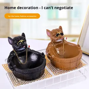 Cenicero de resina de moda para hombre súper lindo estilo Simple <span class=keywords><strong>Bully</strong></span> Dog con diseño de dibujos animados para escritorio de oficina o dormitorio envío gratis - Product Image 4