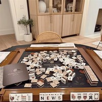 Mahjong américain à motif marbré, tuiles en acrylique Bouledogue français, portable pour la maison, style chinois créatif, fabriqué à Hangzhou