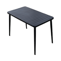 Nouveau produit de table de cadre en aluminium extérieur moderne de vente chaude avec du bois en plastique pour l'hôtel de parc de cour de balcon de jardin