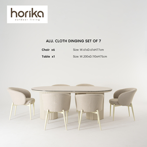 Nouveau design hôtel villa tissu enveloppant résistant aux UV patio balcon ensemble de salle à manger en aluminium jardin mobilier d'extérieur <span class=keywords><strong>table</strong></span> et chaises ensemble - Product Image 3