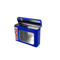 Boîte en fer blanc personnalisable et recyclable avec couvercle à fenêtre et rabat |   Conteneur rectangulaire pour cadeaux et artisanat en gros – Matériel d'emballage