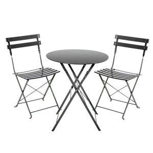 Ensemble de <span class=keywords><strong>table</strong></span> et chaises pliantes d'extérieur moderne <span class=keywords><strong>en</strong></span> 3 pièces, ensemble de <span class=keywords><strong>bistrot</strong></span> <span class=keywords><strong>en</strong></span> <span class=keywords><strong>fer</strong></span> <span class=keywords><strong>forgé</strong></span>, meubles de jardin imperméables pour balcon, cour - Product Image 4