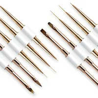 Produk Profesional Salon Kuku Set Kuas Nail Art Nilon pada Kit Pena Gambar Bunga Lem Kuku untuk Seni Kuku