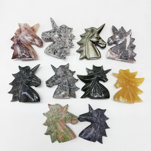 Scultura di Unicorno in Pietre Miste di Alta Qualità, Ornamento Artigianale per Energia Positiva e Guarigione, Decorazione per Camera da Letto, Regalo - Product Image 2