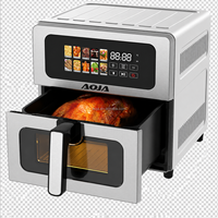 Friteuse à air multifonctionnelle carrée en acier inoxydable 8L, système de cuisson rapide haute puissance, sans huile, 80 % moins de graisse, tiroir antiadhésif