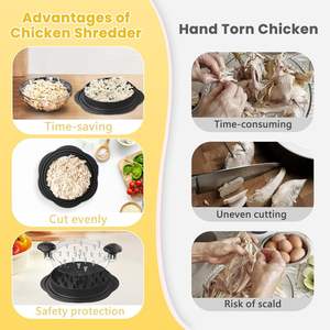 Outil de déchiquetage de poulet Twist Poignée ergonomique sans BPA Base antidérapante la machine de déchiquetage de viande pour poulet porc boeuf - Product Image 3