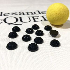 Black Semi-Circular <b>Doll</b> <b>Eyes</b> No-Hole Flat Bottom Gloss Finish For Stuffed Animal Toys - Product Image 1
