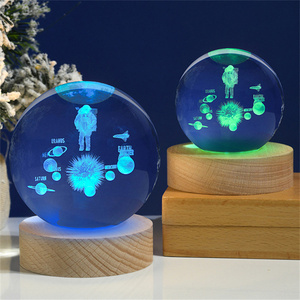 Multicolor mudança Atacado RGB Cristal Bola Noite Luz 3D Led Madeira Base Quarto Bedside Night <span class=keywords><strong>Lamp</strong></span> - Product Image 3