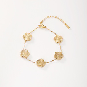 18K Vàng Mạ Thép Không Gỉ Clover Vòng Cổ Bông Tai Vòng Đeo Tay Set-Engagement Wedding Có Thể Điều Chỉnh Thiết Kế Sang Trọng Đồ Trang Sức - Product Image 5