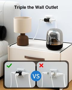 Adaptateur de mise à la terre K KASONIC FL-JC71 à 3 prises, rallonge multiprise en plastique, séparateur de courant 15A [Homologué ETL] Haute résistance - Product Image 4