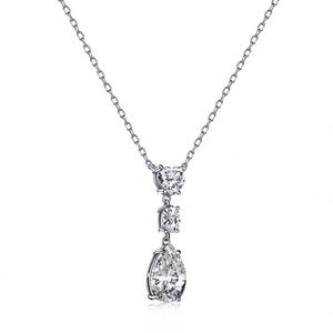 Collar de Plata de Ley S925 con Colgante de Lágrima de Circonita Cúbica Clásico Dylam, Bajo MOQ, Joyería para Boda - Product Image 1